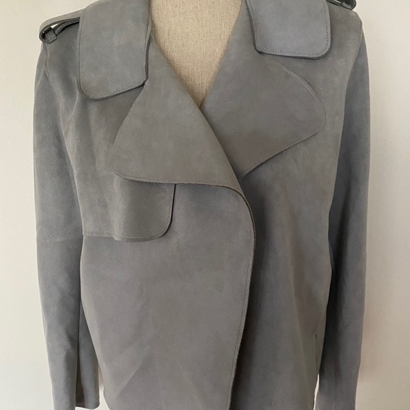 NWT H&M Gray Faux Suede Jacket - Picture 2 of 12